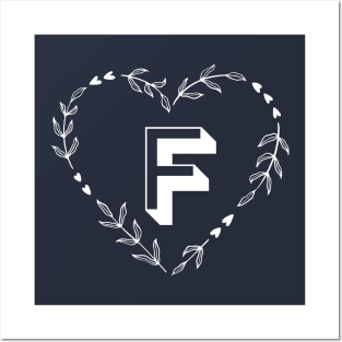 Letter F Flower Monogram Posters and Art